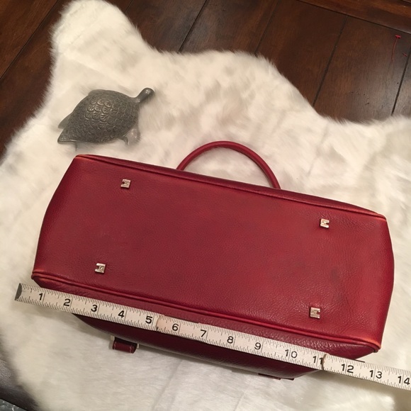 Lambertson Truex Red Leather Hand Bag - Picture 3 of 8